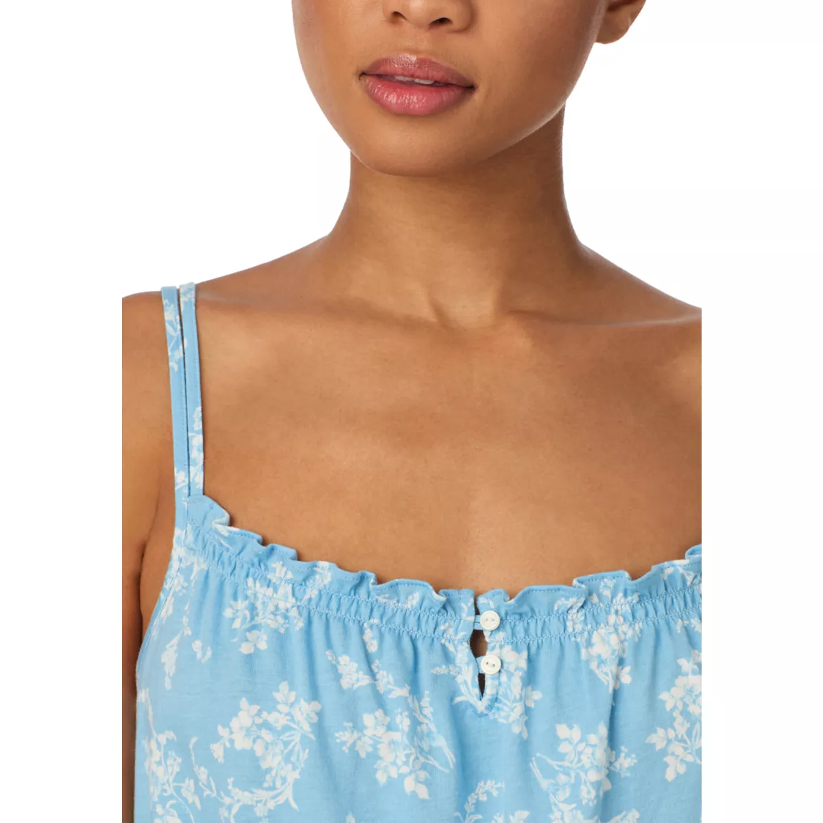 Double Strap Smocked Neck Gown - 3