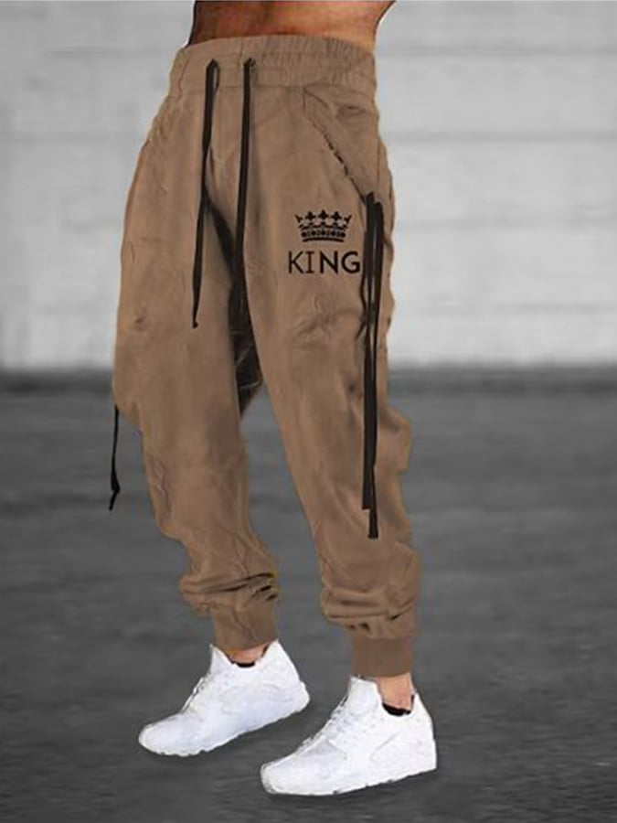 Casual estampado holgado Trousers para hombre
