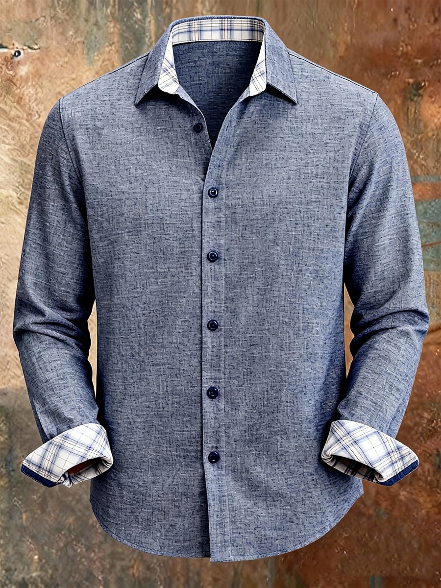 Camisa de lujo ejecutivo Grey de manga larga para hombre