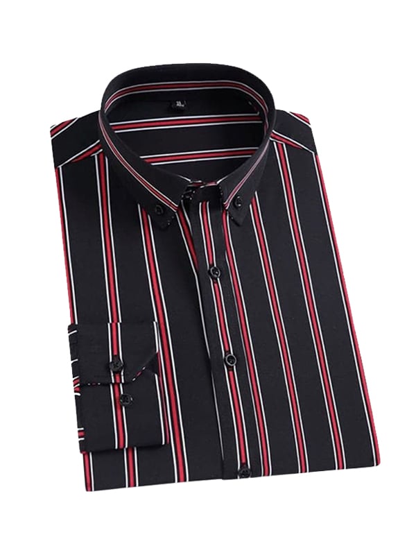 Camisa de lujo ejecutivo a rayas de manga larga para hombre