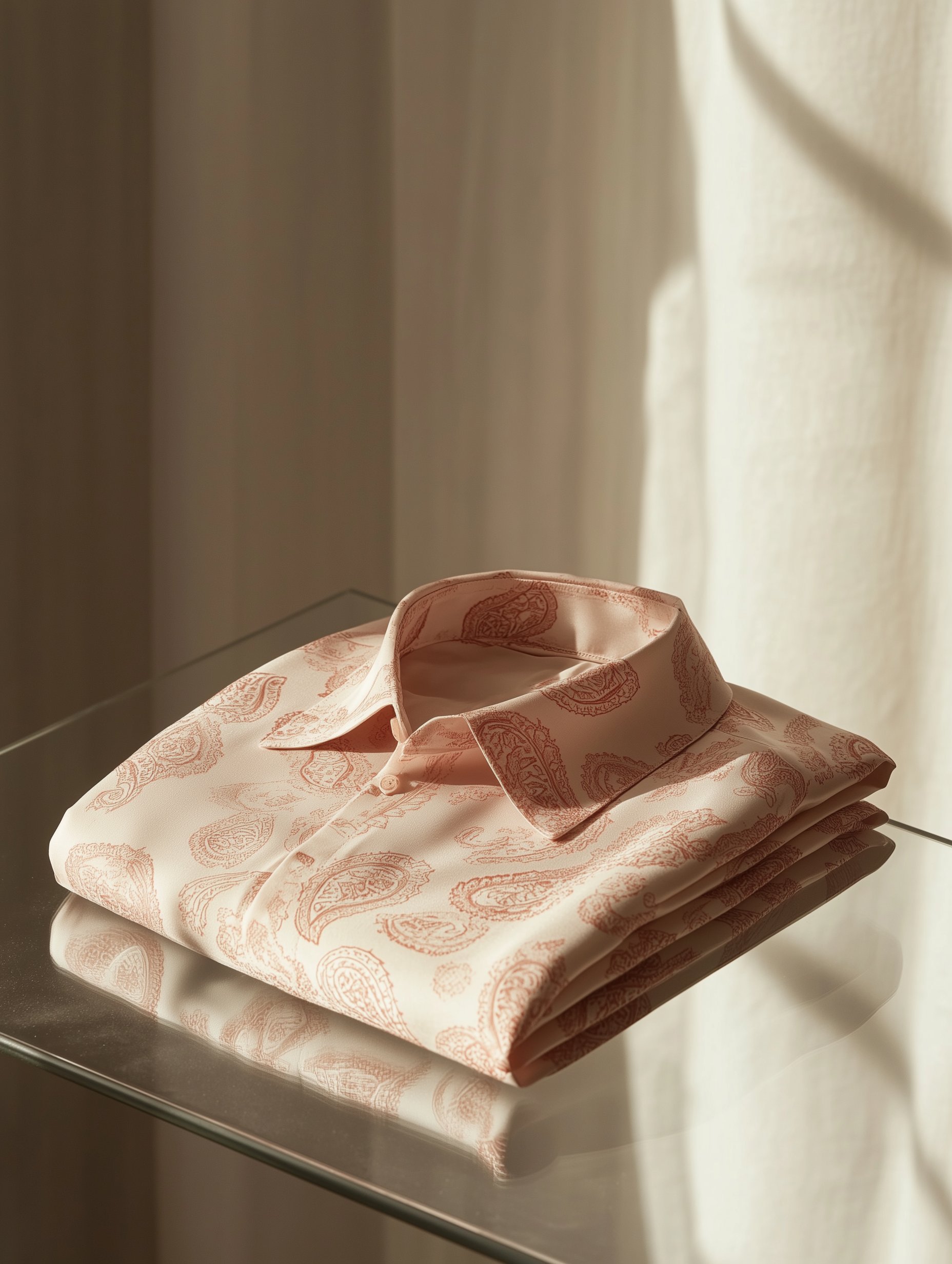 Camisa ejecutivo casual Italy Paisley Old Money solapa de manga corta para hombre