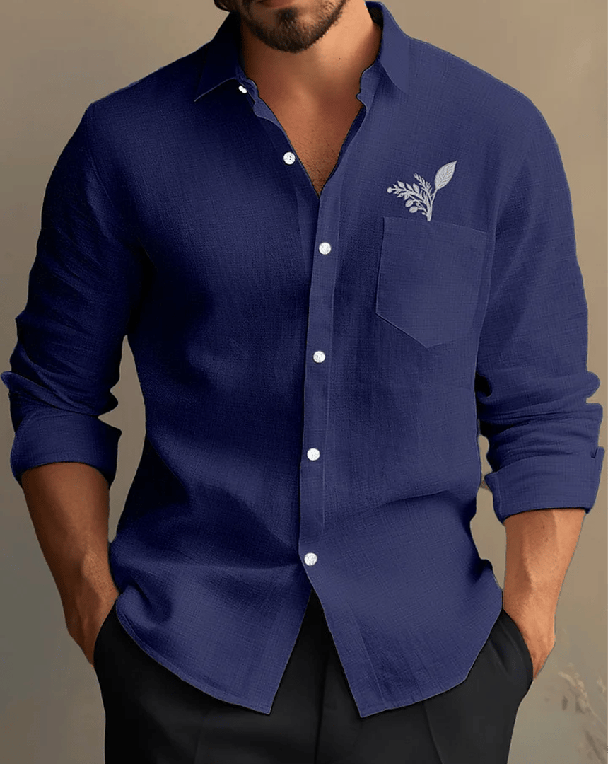 Camisa ejecutivo casual de manga larga para hombre