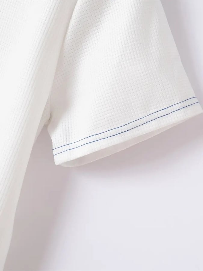Camisa polo Waffle Fabric de moda casual para hombre