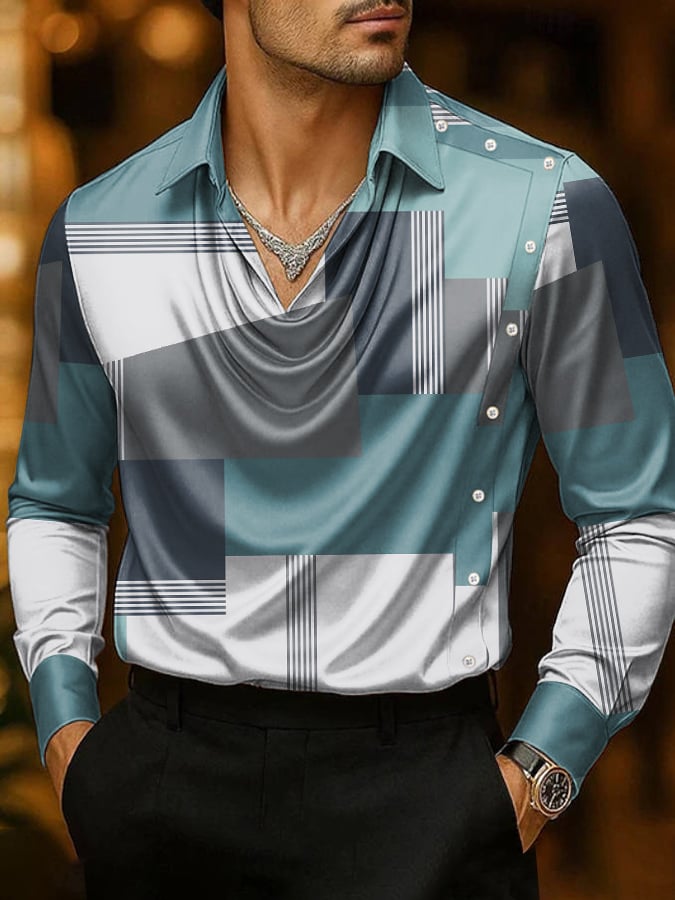 Camisa ejecutivo casual satén para hombre