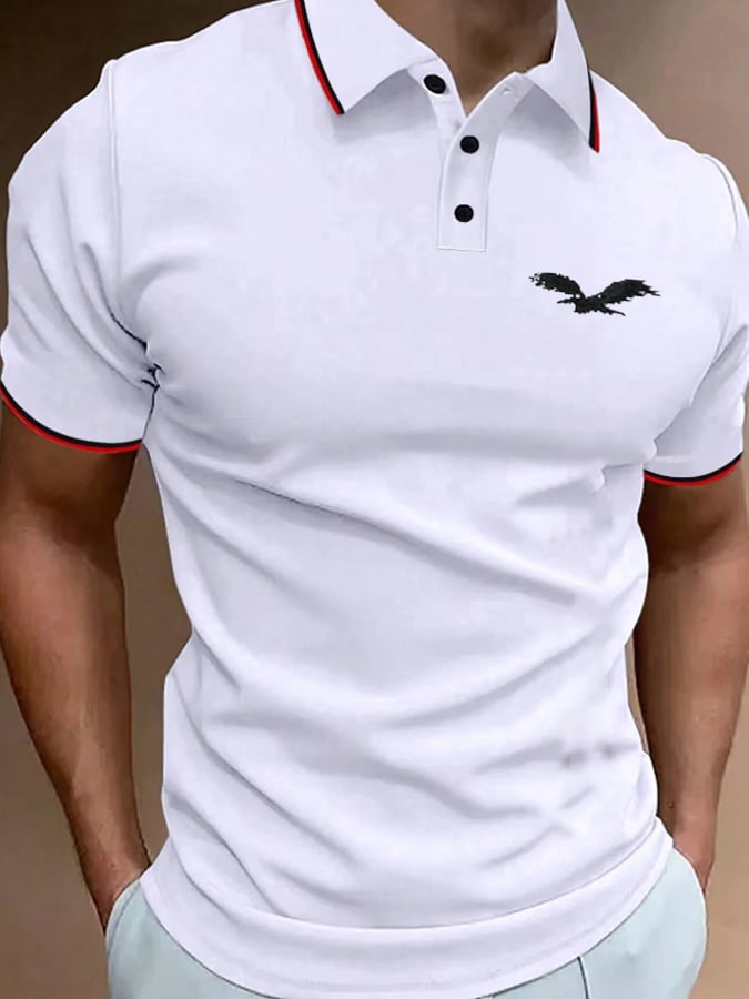 Camisa polo clásico en bloques de color casual Eagle ejecutivo de moda para hombre