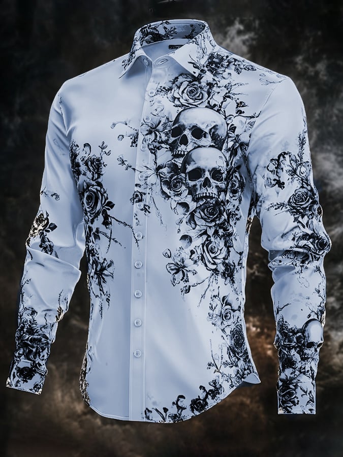 Camisa vintage Art Skull para hombre