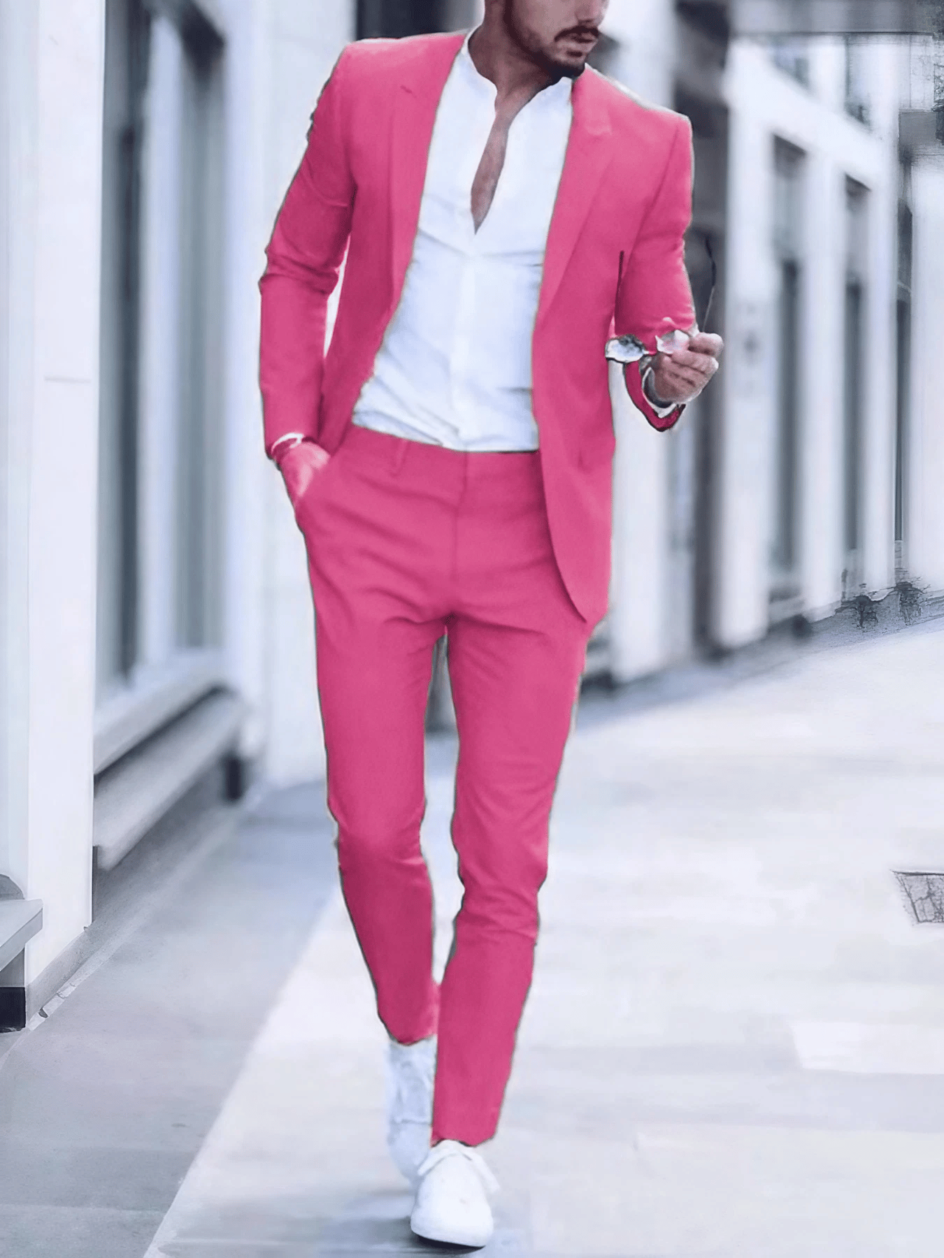 Ejecutivo Single-Breasted de color sólido Two-Piece Suit para hombre