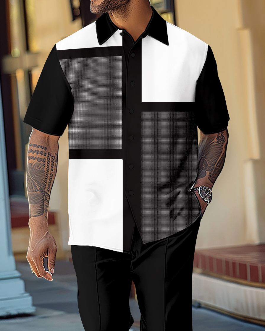 Camisa retro Gorgeous de manga corta Walking Suit 1062 para hombre