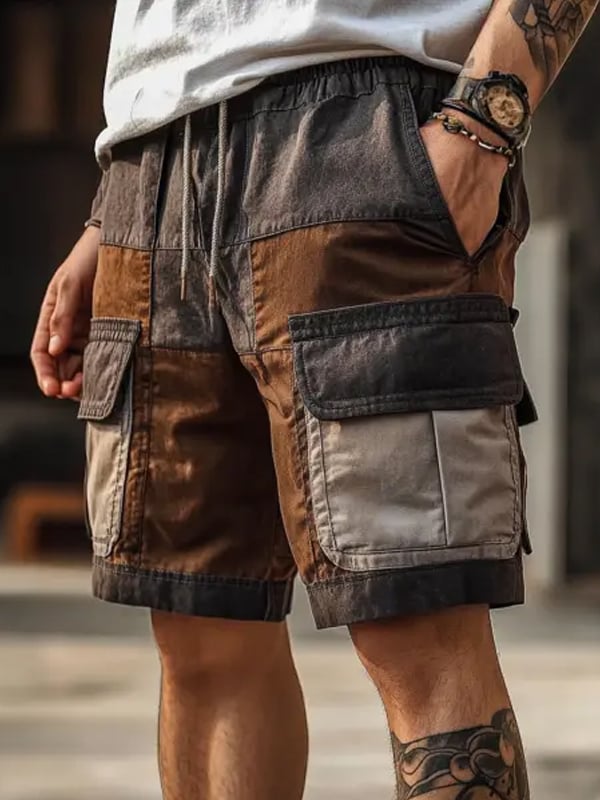 Shorts vintage Multi-bolsillo Cargo para hombre