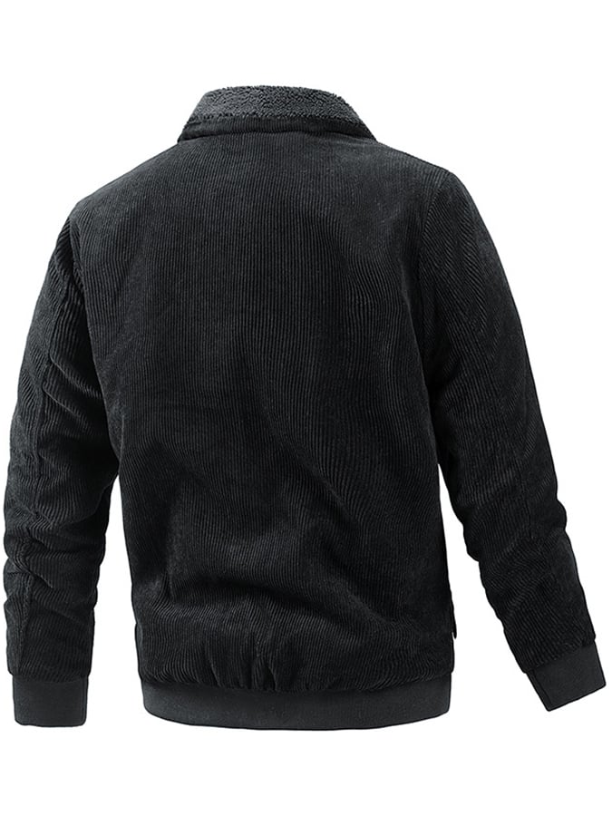 Chaqueta holgado casual solapa Plush para hombre