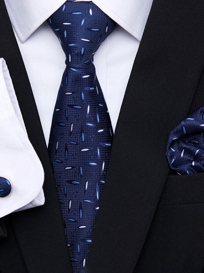 Ejecutivo casual ejecutivo Tie Square Cufflinks 3-Piece Set para hombre