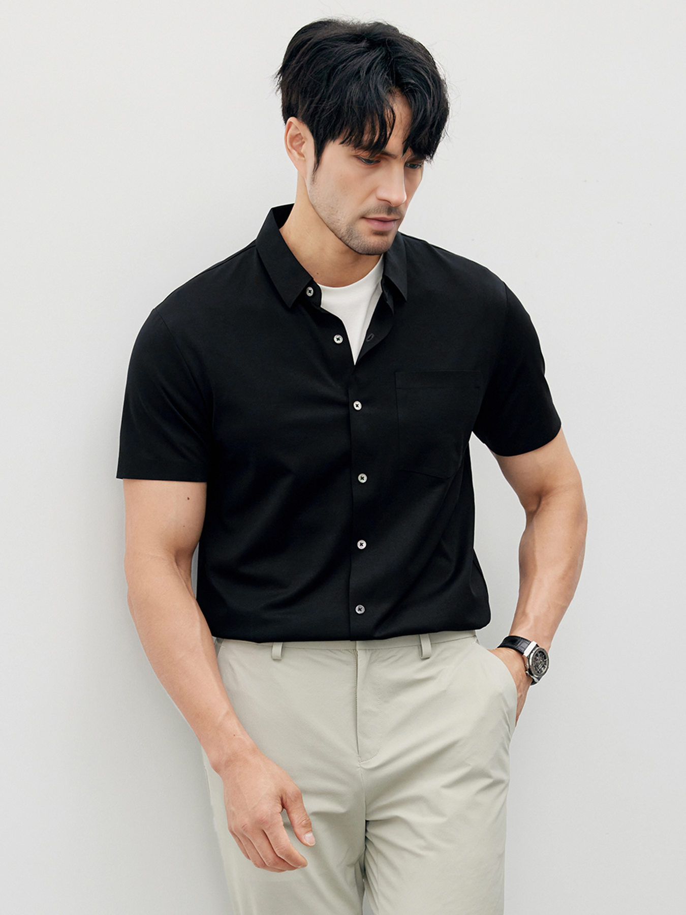 Camisa ChillLux Wrinkle-free de manga corta