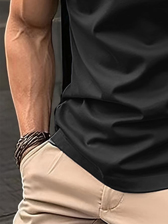 Camisa polo retro Flag estampado para hombre