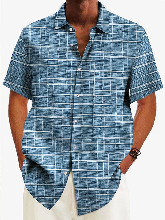 Abstract Textured estampado Pockecamiseta para hombre