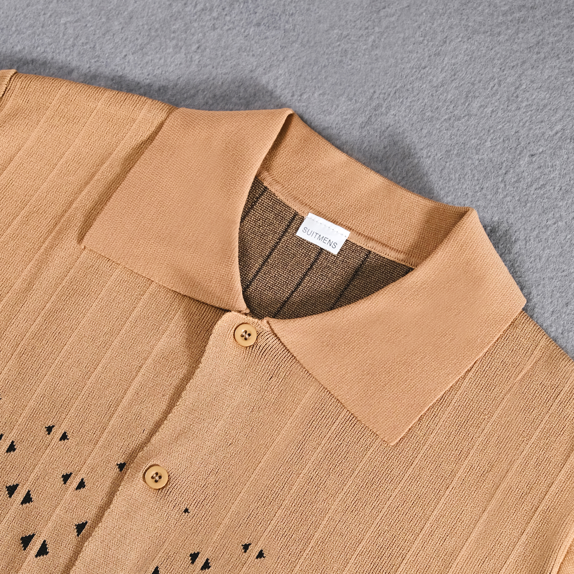 Cafe Criss-Cross Pattern Walking Suit de manga corta Set