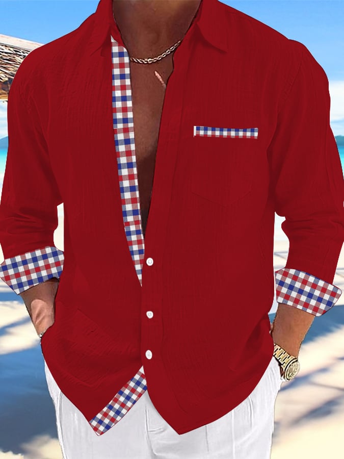 Camisa casual Hawaiian estampado Lapel para hombre