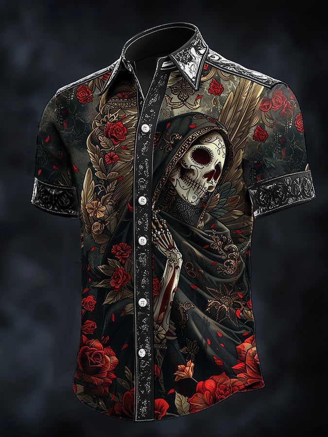 Camisa Dark Beauty satén para hombre