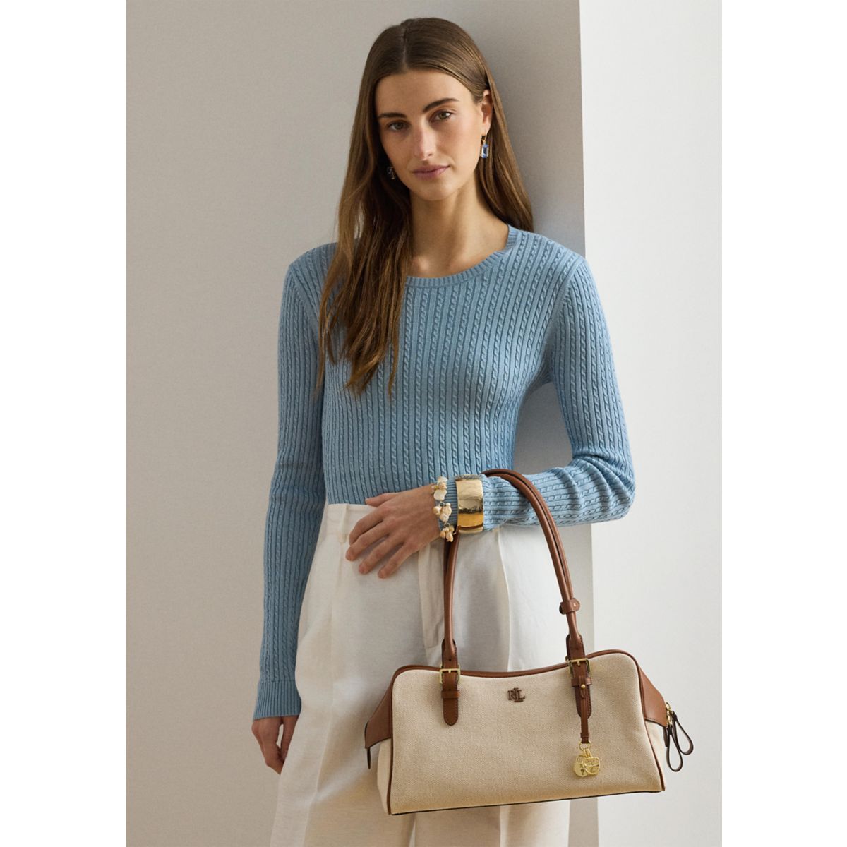 Canvas & Leather Large Marcy Zip Satchel - 1