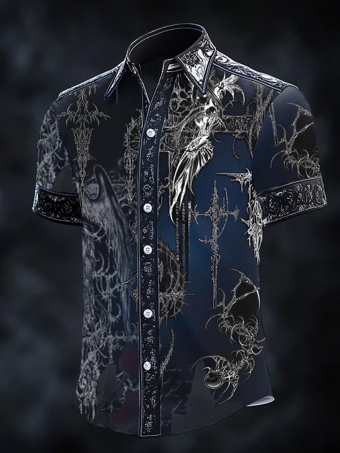 Camisa retro Gothic Dark para hombre