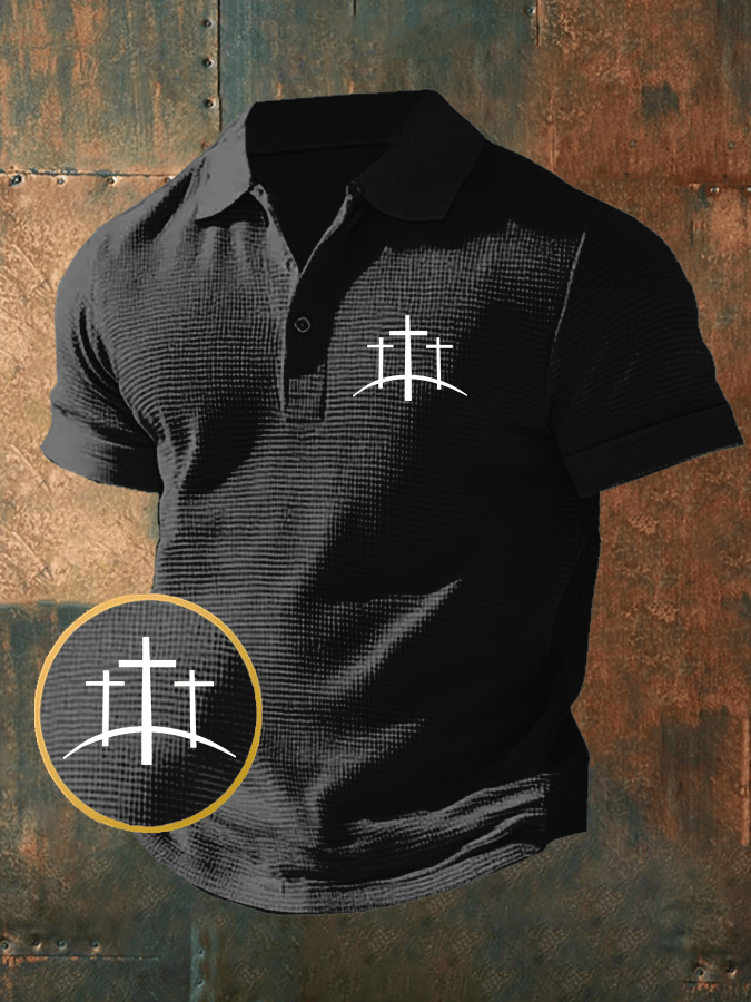 Camisa polo Faith Waffle de manga corta para hombre