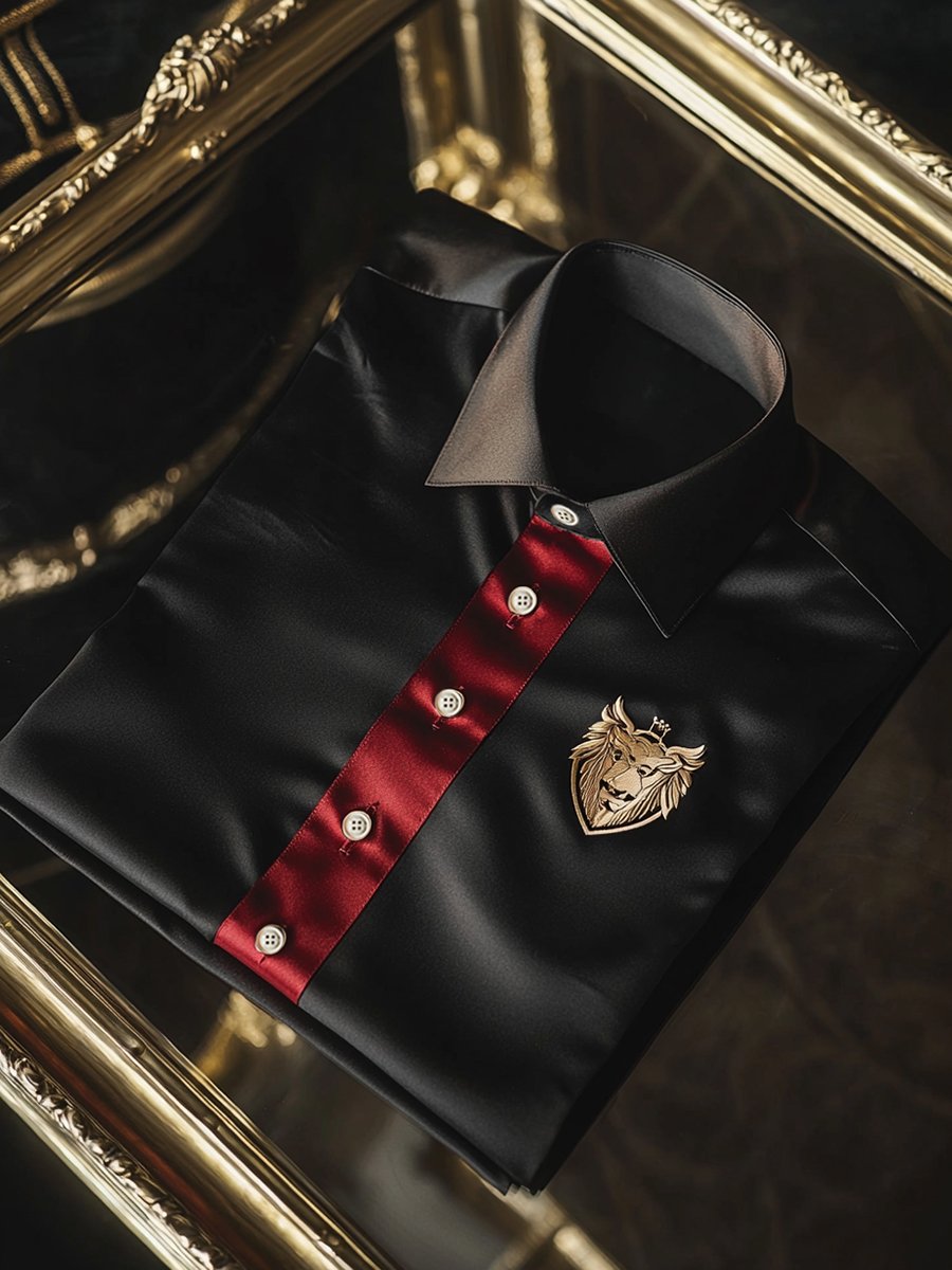 Camisa satén de lujo ejecutivo de manga larga para hombre