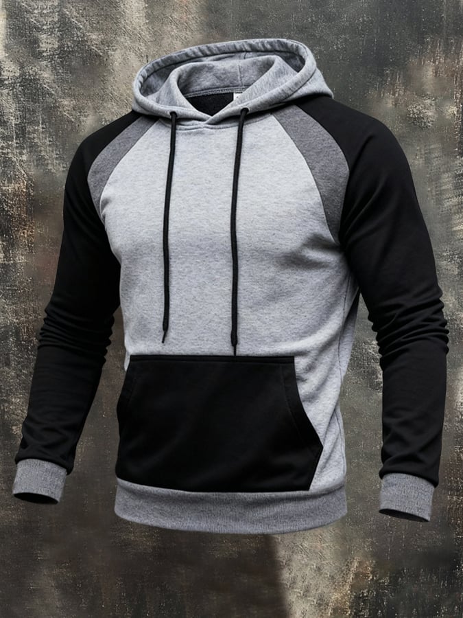 Sudadera elegantee Color-Blocked Hooded para hombre