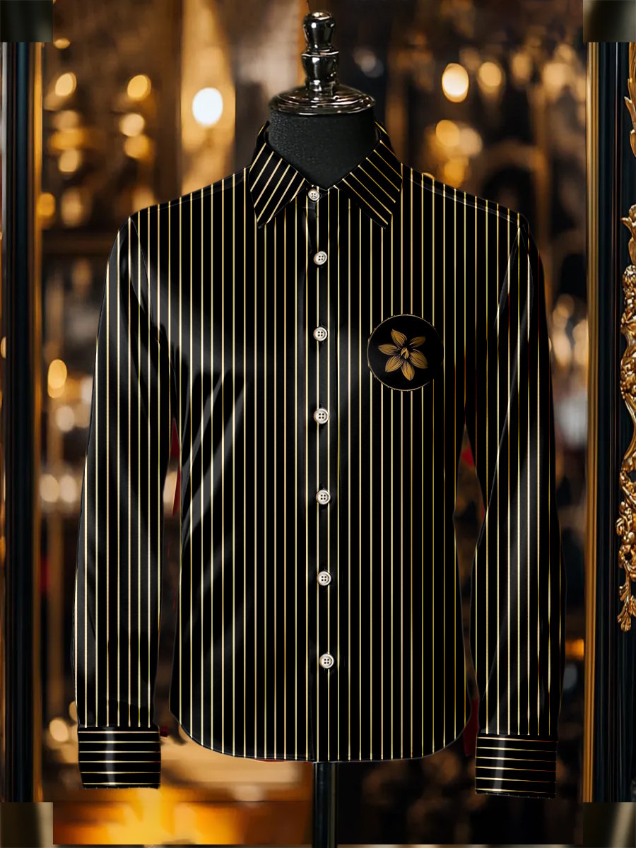 Camisa seda de lujo ejecutivo de manga larga para hombre