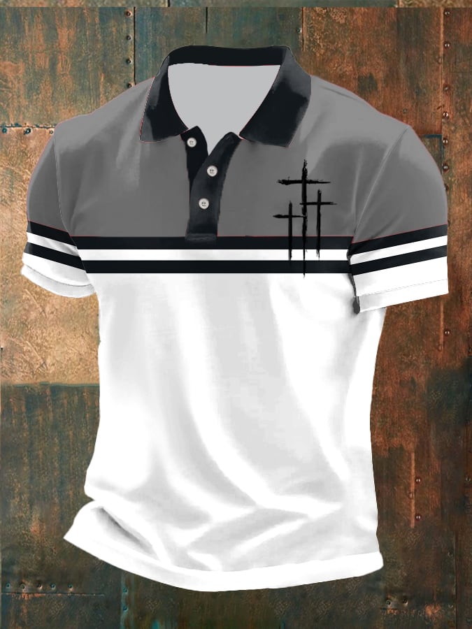Casual Contrast Color Faith Polo para hombre