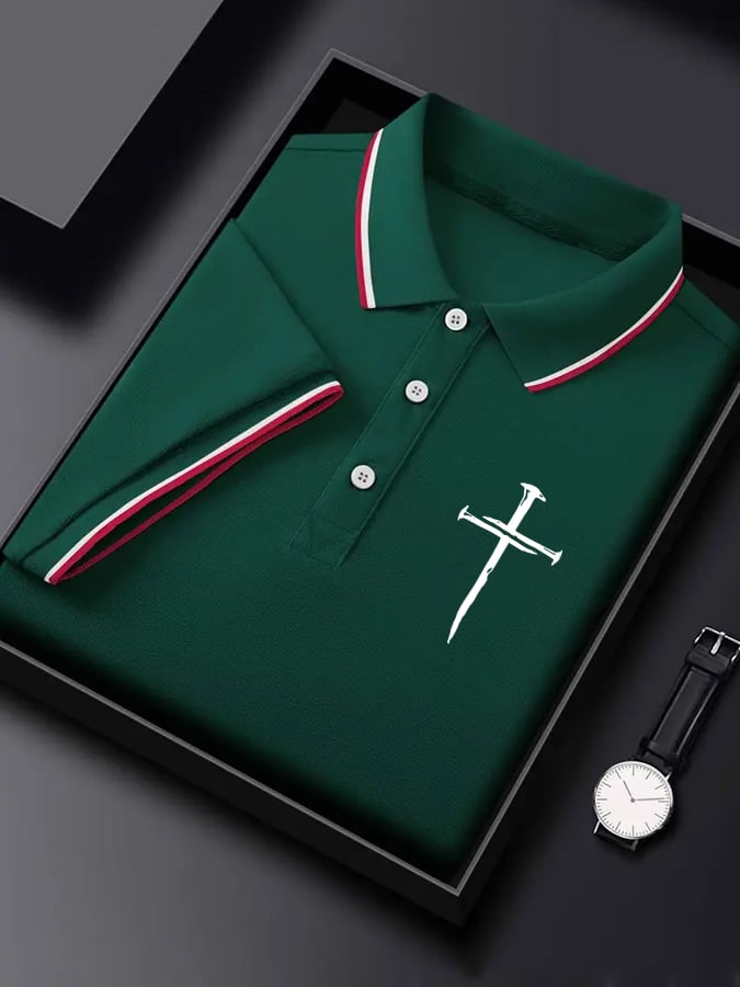 Camisa polo clásico Cross estampado para hombre