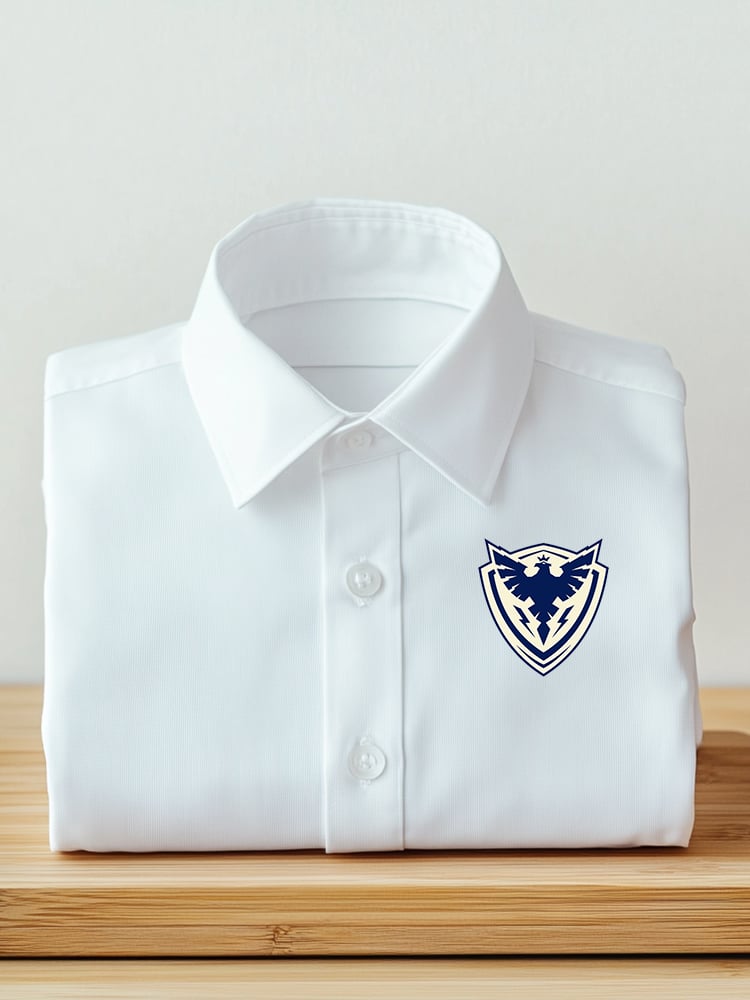 Camisa ejecutivo casual Logo solapa de manga corta para hombre