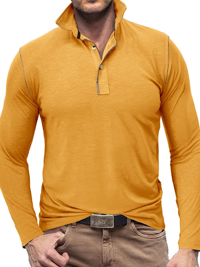 Camisa polo Sports casual Raglan Sleeve Half Button