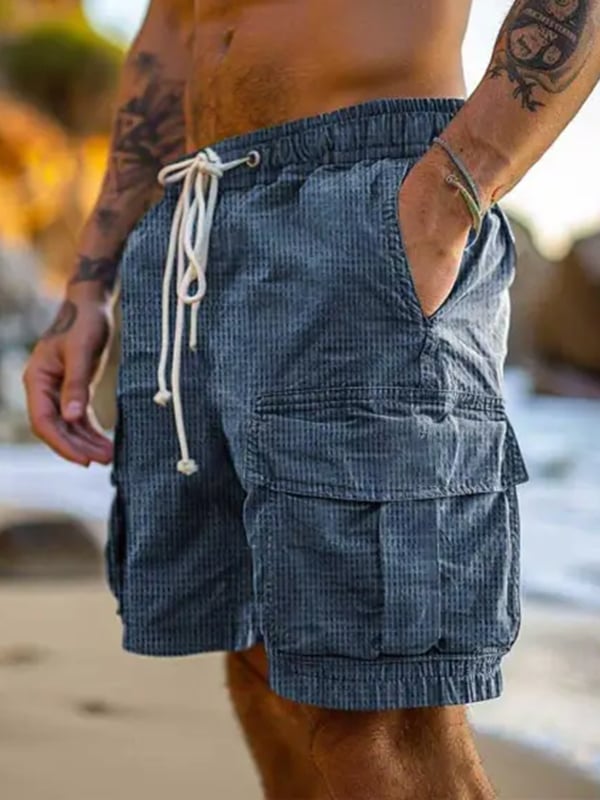 Shorts vintage Multi-bolsillo Cargo para hombre