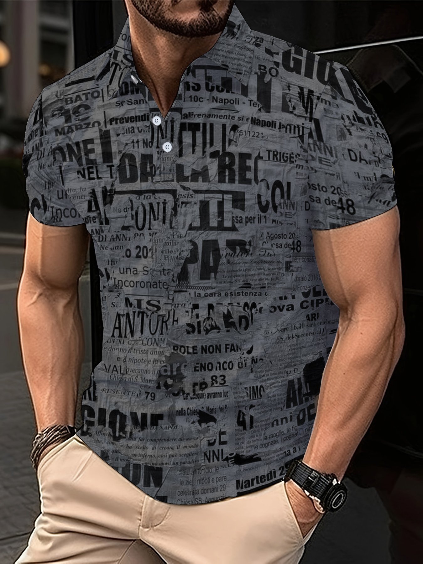 Casual Button Polo para hombre