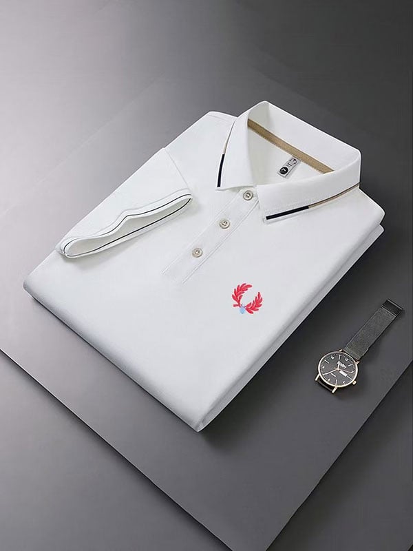 Camisa polo ejecutivo casual Button de manga corta para hombre