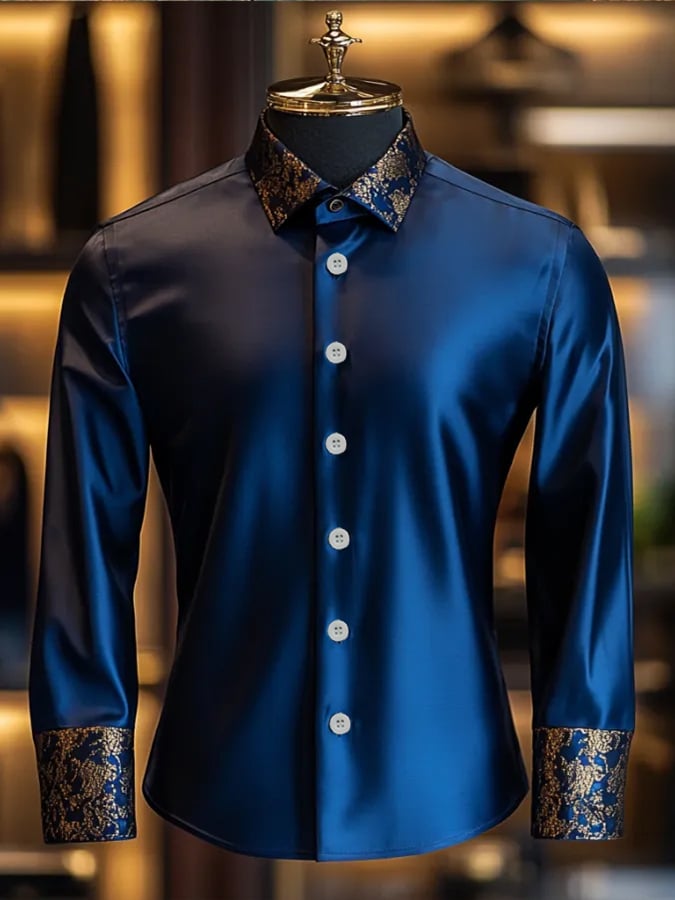 Camisa Ethnic diseño solapa para hombre