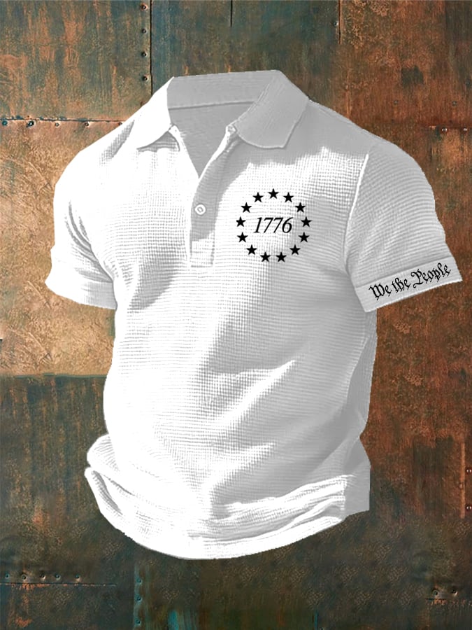 Camisa polo 1776 We The People estampado Waffle para hombre
