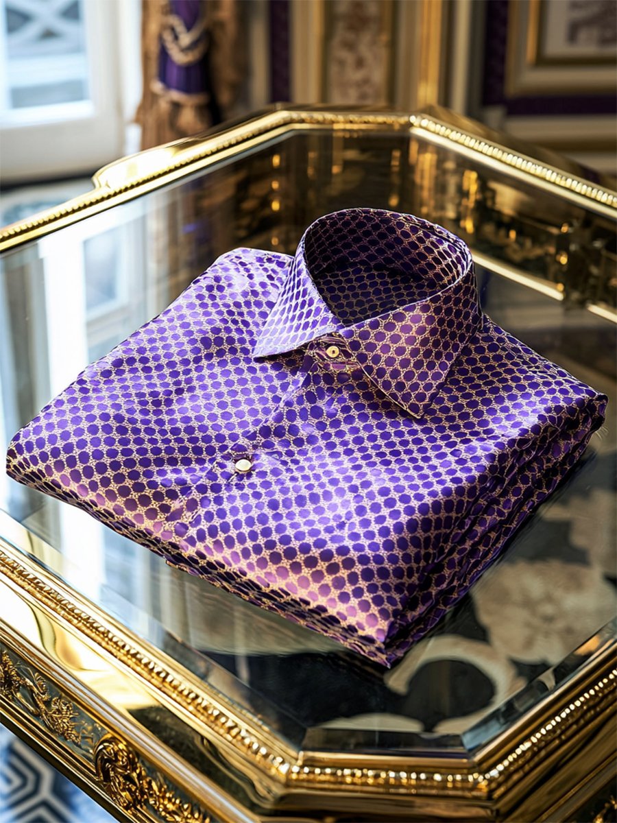 Camisa satén Luxe de manga larga con botones para hombre