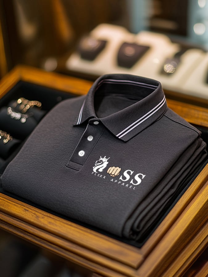 Camisa polo ejecutivo casual estampado para hombre