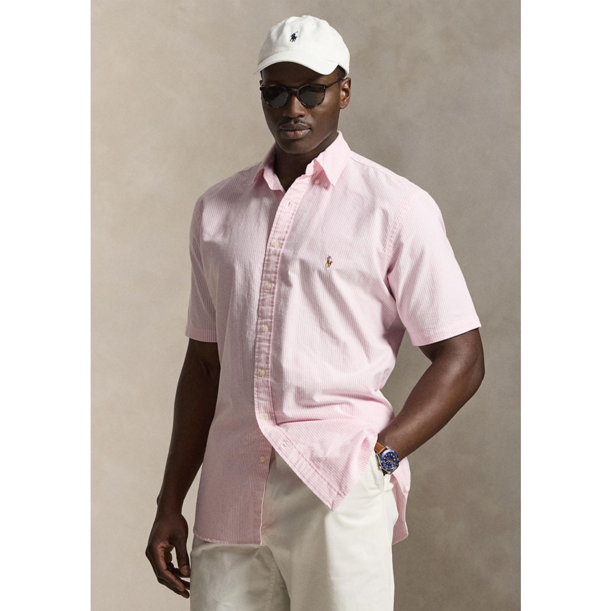 Big & Tall Striped Oxford Shirt - 1