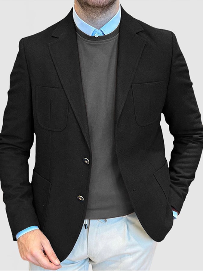 Chaqueta vintage Single Breasted bolsillo Gentleman's ejecutivo Suit para hombre
