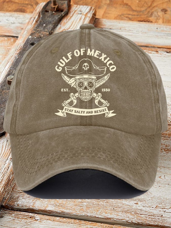 Gorras retro Gulf Of Mexico Est 1550 Stay Salty And Resist estampado Baseball
