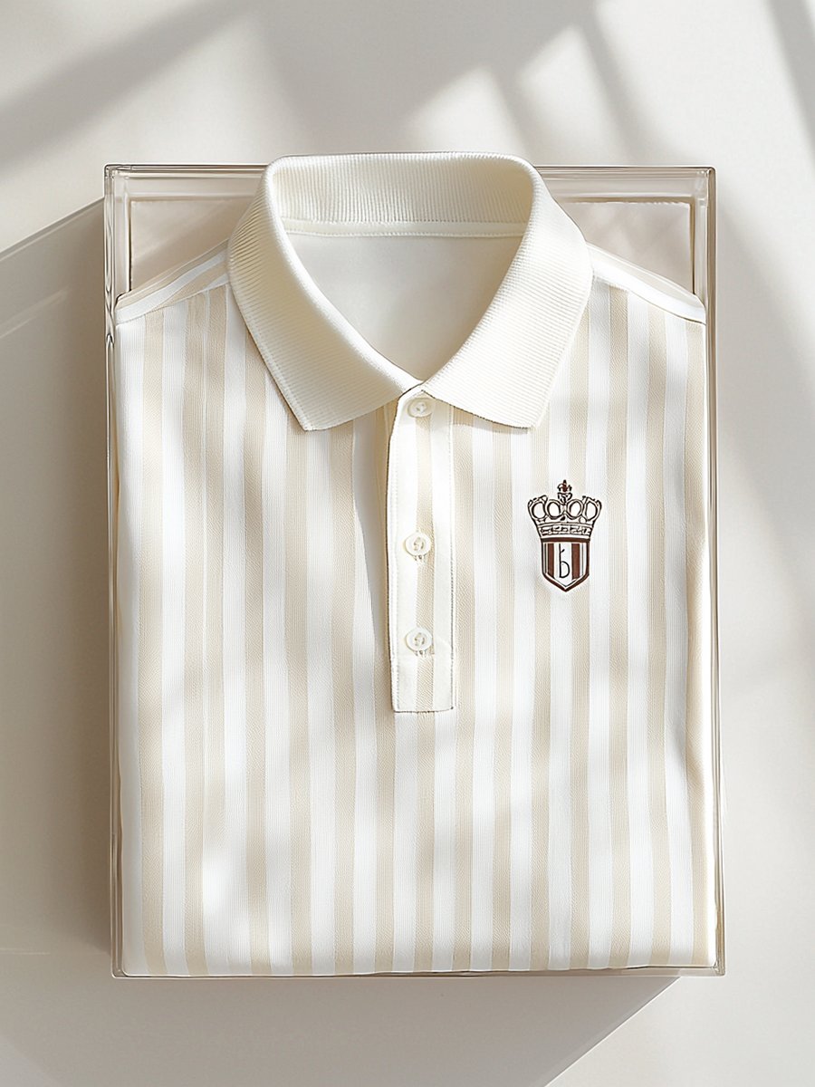 Camisa polo vintage ejecutivo de manga larga para hombre