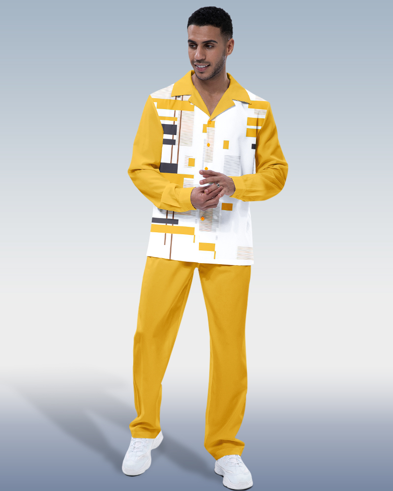 Saco Suitmens Suitmens Walking Canary - de manga larga Two-Piece para hombre