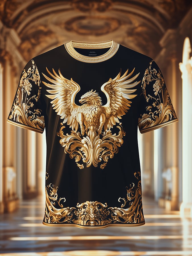 Camiseta ejecutivo Griffin Baroque estampado de manga corta para hombre