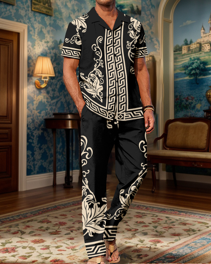 Rianmond Gorgeous floral Pattern Walking Suit para hombre
