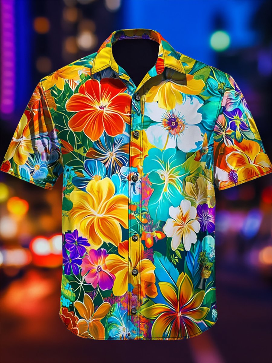 Camisa Resort casual floral Art de manga corta para hombre