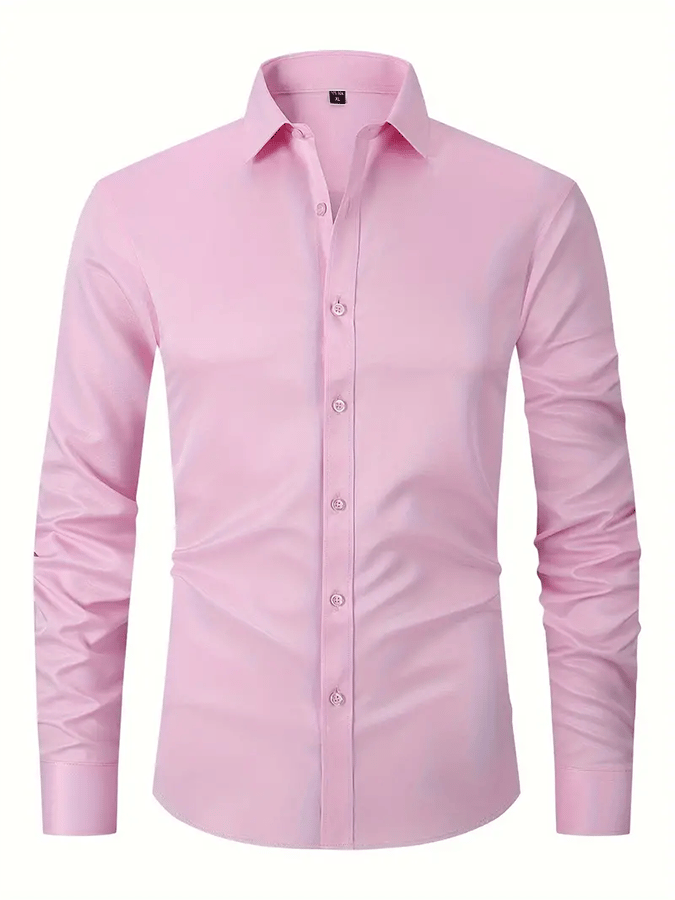 Camisa de color sólido Design ejecutivo casual para hombre