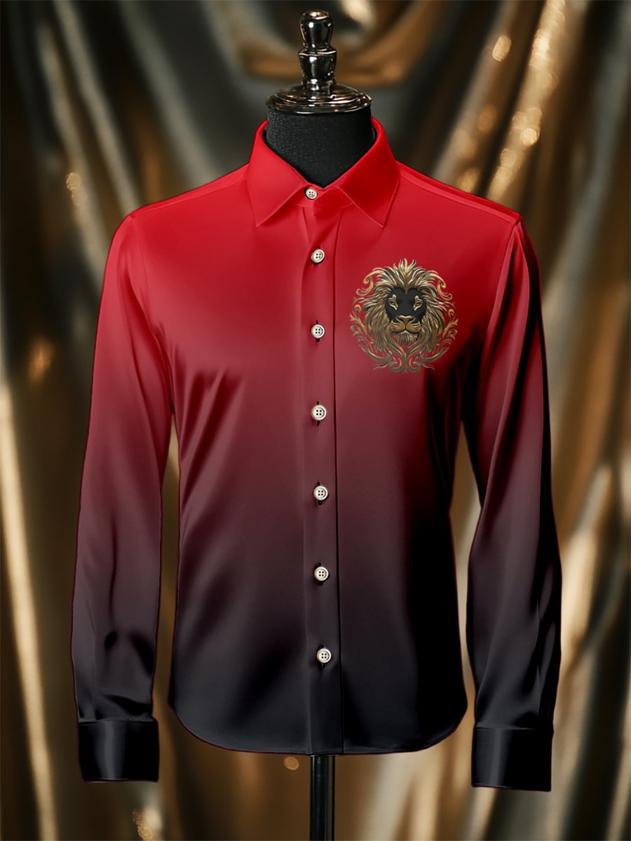 Camisa seda de lujo ejecutivo de manga larga para hombre