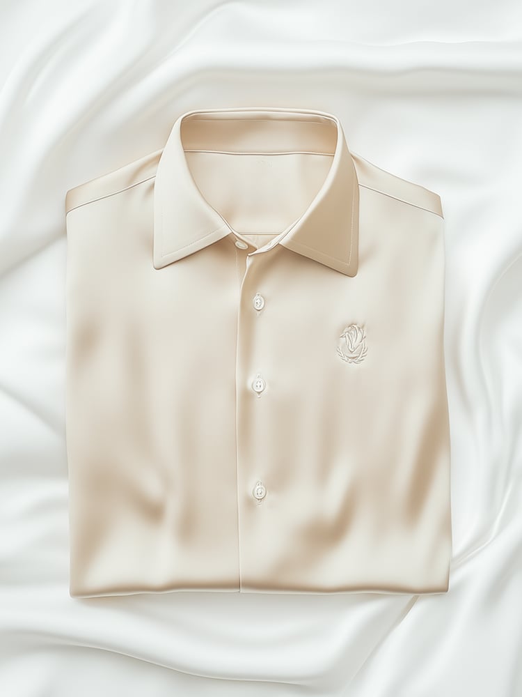 Camisa ejecutivo casual Logo solapa de manga corta para hombre