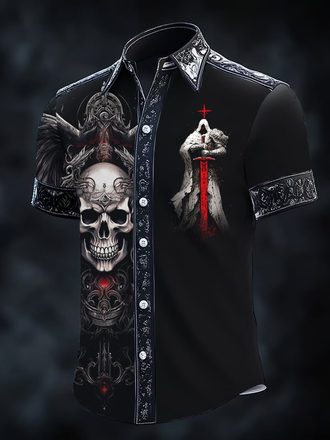 Camisa retro Gothic Dark para hombre